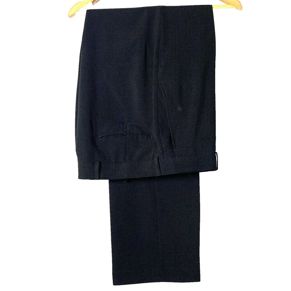Stafford Performance Dress Slacks Mens 34x34 Black Classic Fit Flat Front